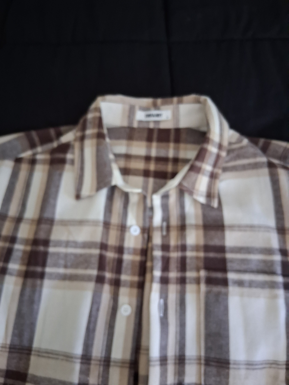 Men's Brown & Cream Plaid Button-Down Shirt